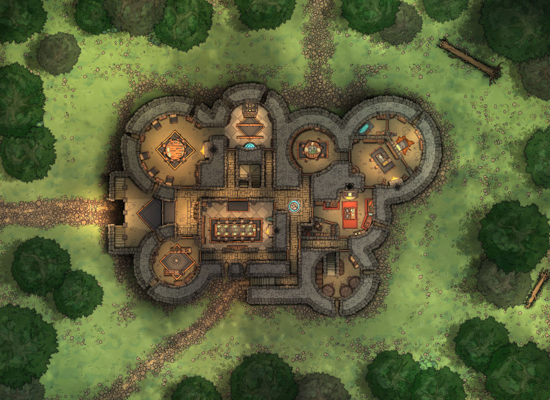 Restored Castle Cragmaw - PC Headquarters | 3 Floors [88 x 64]