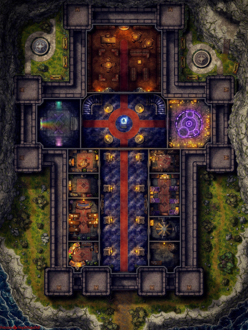 Arcane Citadel - 2 Floors Day/Night [40x53] [Battle Map] [No AI] [OC] [Art]