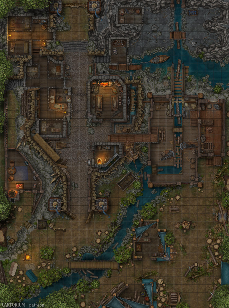 Prison Work Camp, Saw Mill & Quarry - Free 8k Map & VTT support! [29x39]
