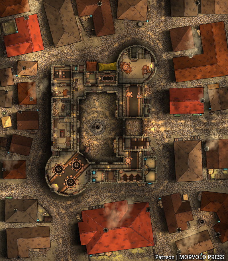 City Prison Keep, Dungeon & Surrounding Streets [70 x 80]