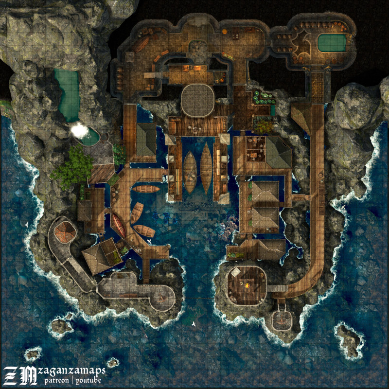 Fortified Fishing Village [60x60] - day/night