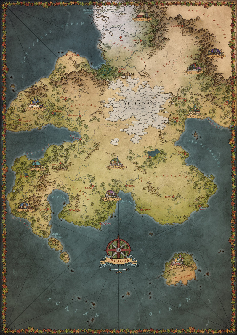 Zooming in on the World Map of Aridora.