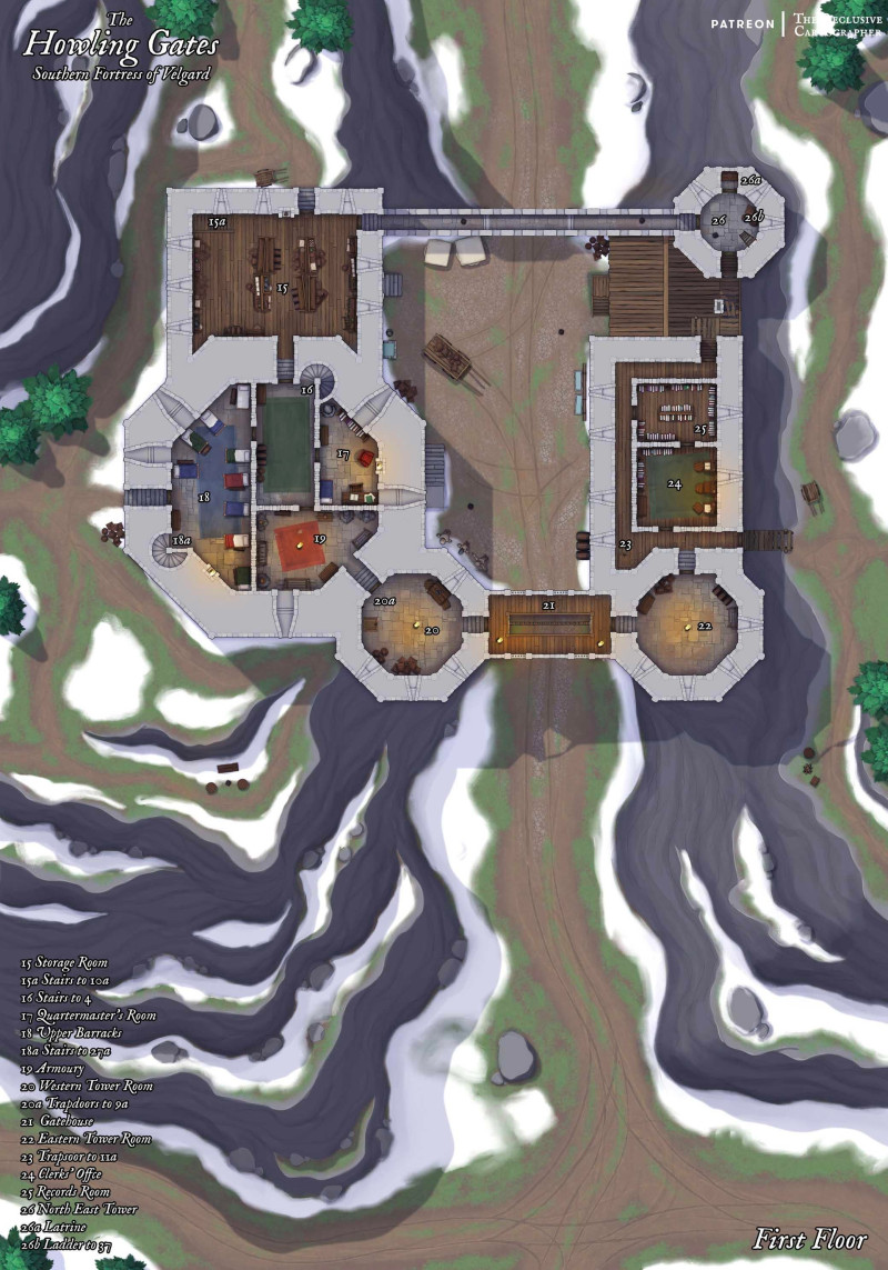 The Howling Gates - 42x60 - 4 Level - Dungeon Map - RC - No AI