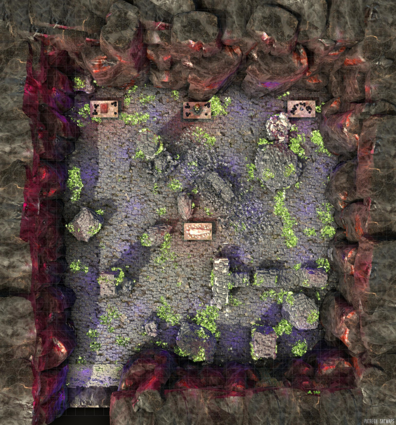 Ruins of The Temple of Rot (42x45) - Three rituals must be performed to bring back The Dark One. Will you be the one to perform them, or will you stop others from doing so? [Free day/night maps + hundreds more freebies]