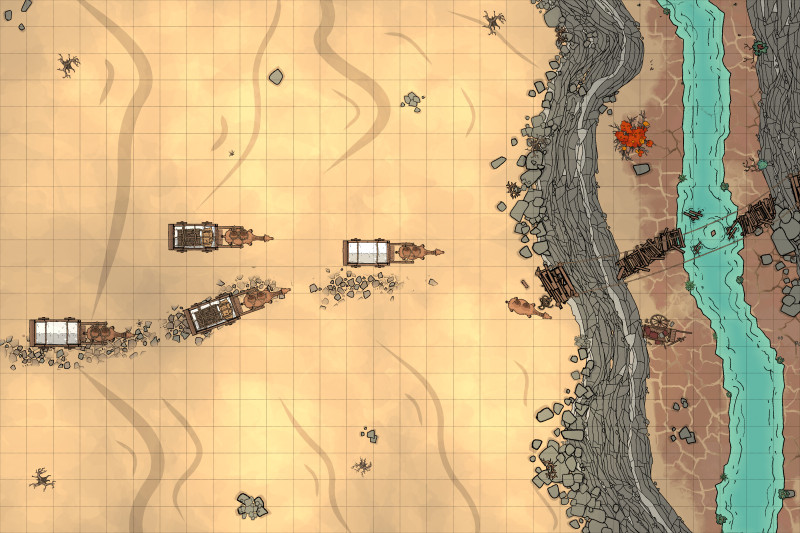 2d6 commoners and 2d4 camels: making 200 maps for the dmg desert encounters
[OC]