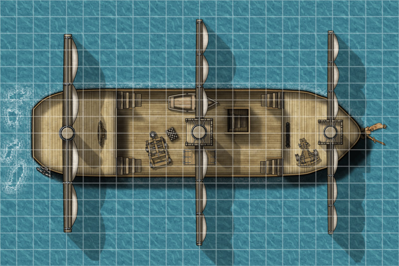 Passenger Sailing Ship [24 x 8] – Free Battlemap