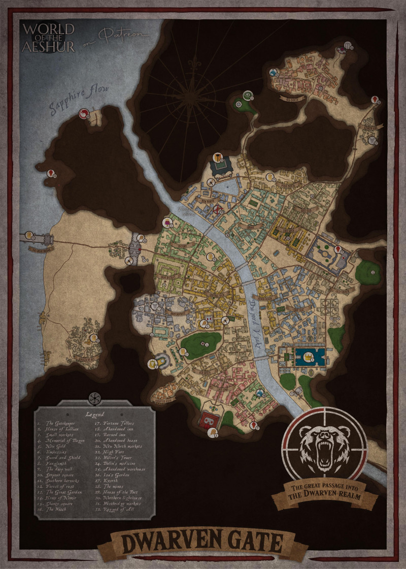 Dwarven Gate - City Map