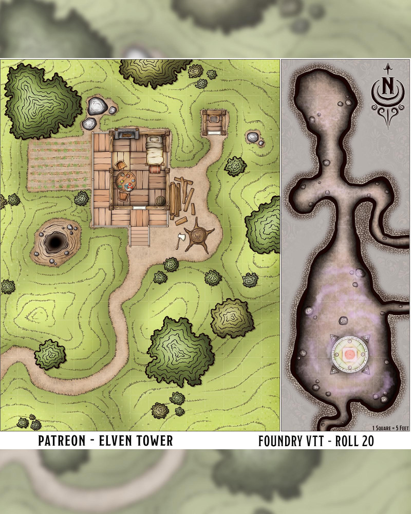 Map 379/909 --- Devils Under the Porch --- Small fantasy location with a dungeon below