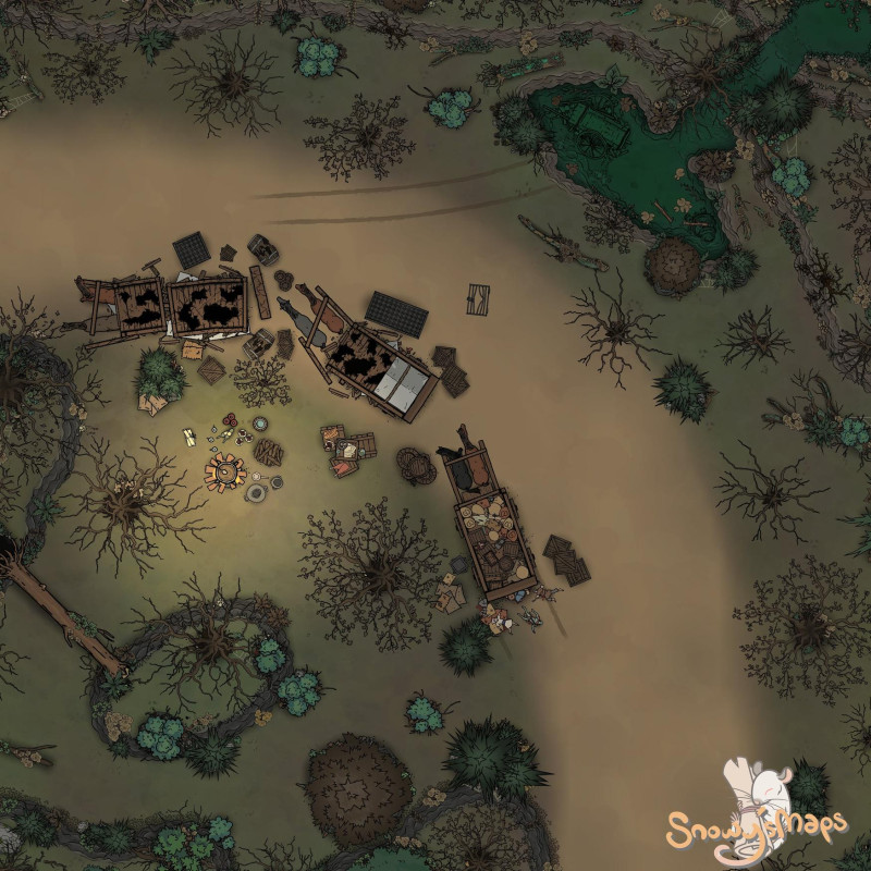 [25x25] Forest Road Ambush - Day