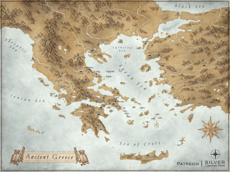 A commissioned map of Ancient Greece