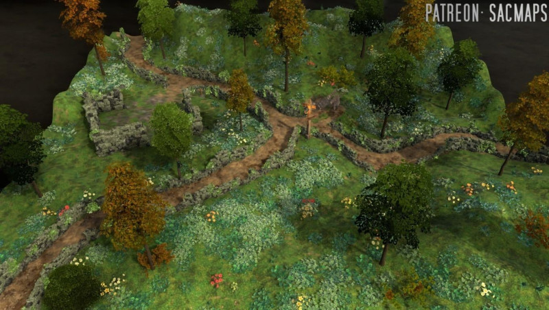 TUMBLEDOWN PATH (32x32) - I'm half-expecting Postman Pat's little red van to drive down the road. (Free day & night maps plus 1000+ more freebies!)