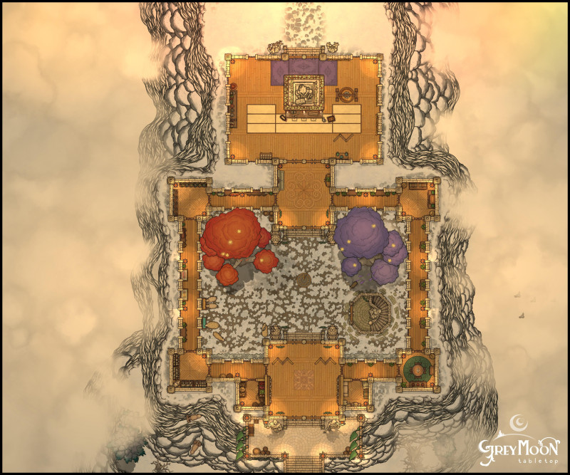 A mountain monastery dedicated to the shrine of Order [multiple]