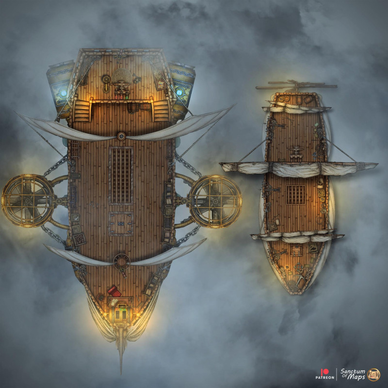 Airships - Night - 25x25