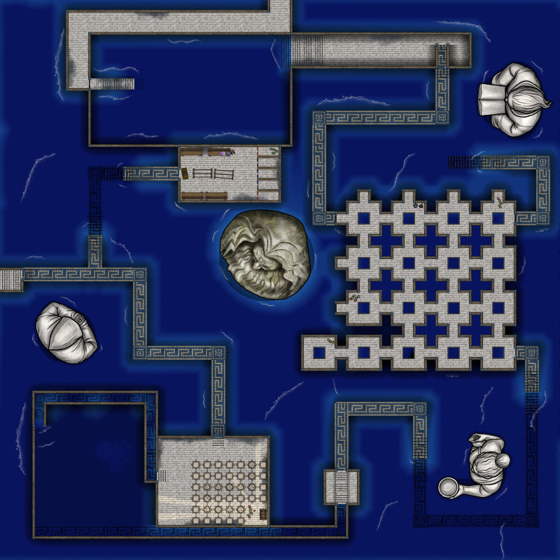 [OC] The Backrooms - 4 Modular Battlemaps (50x50) (Roll20 Ready) - Grid & Gridless