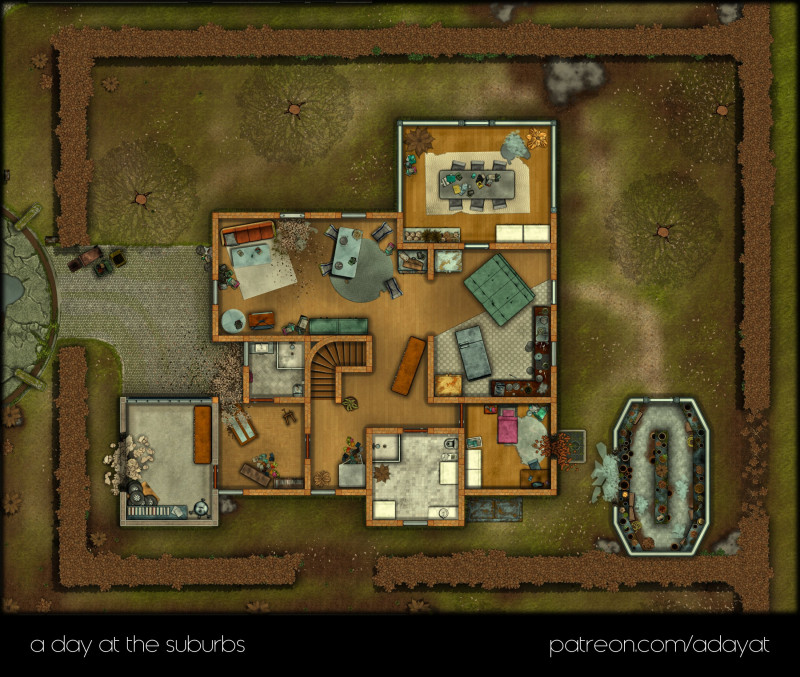 a day at the suburbs – suburbian house no.3/5 [26x22] [abandoned version]