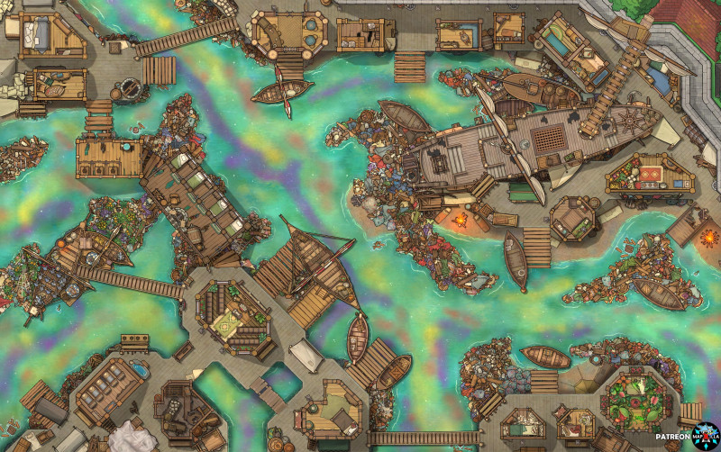 Festering Canal Slums [51 x 32]