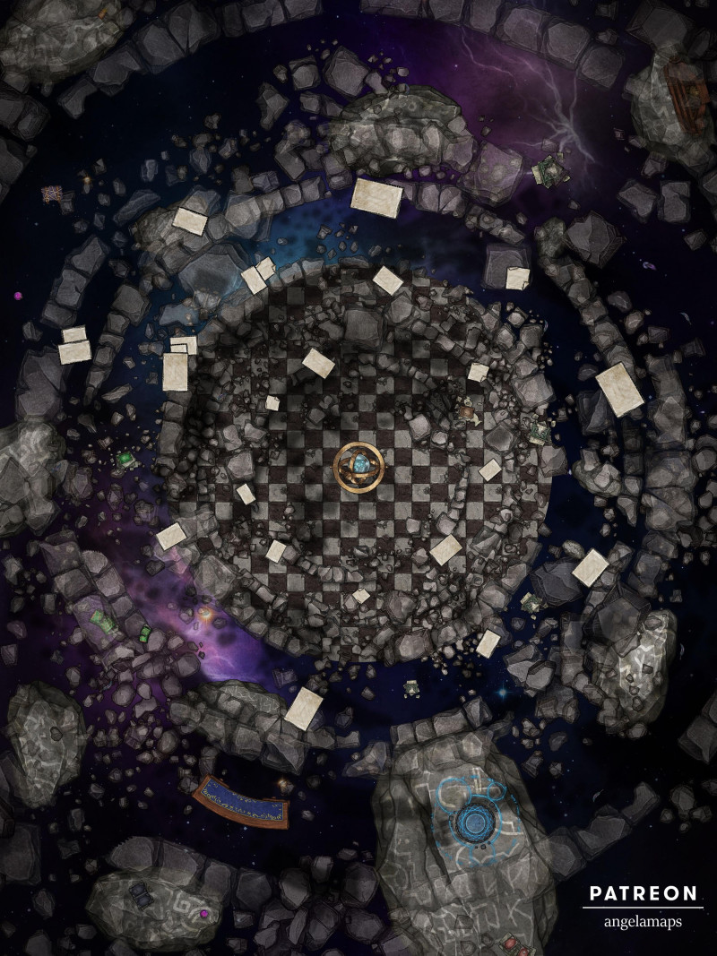 Tower Devastation [battlemap] from Angela Maps - 3 versions! [art]