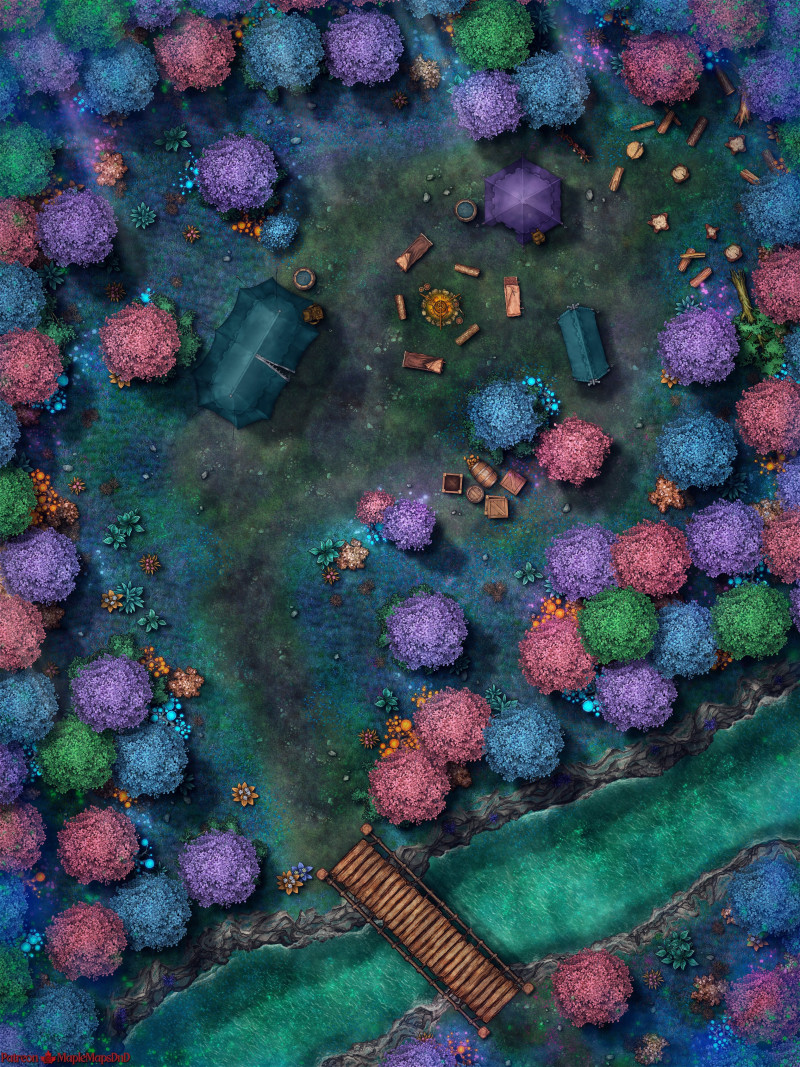 Forest Camp 8 Variants [30x40] [Battle Map] [No AI] [OC] [Art]