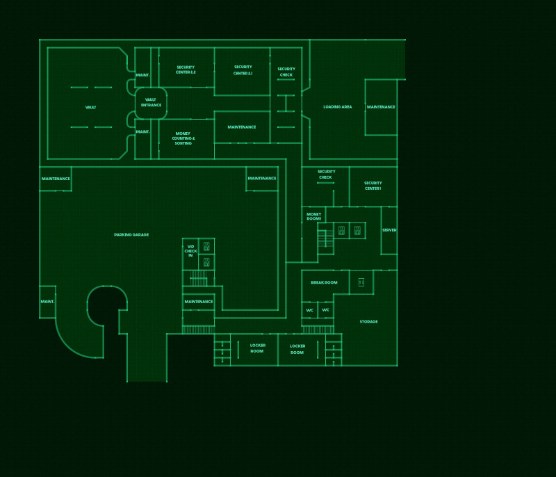a day at the Cyberpunk-y Streets - Part 2: The Casino [70x62] [modern variant. Basement, Ground floor & Upper floor + Floorplan Handouts]