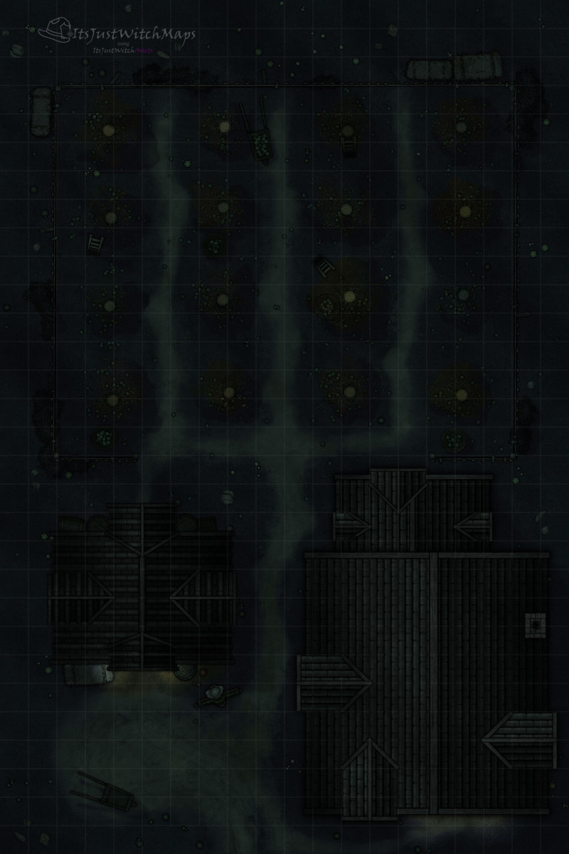 Free Apple Orchard Battlemap 20x30 Day/Night, Autumn, Basic, Horror Versions
