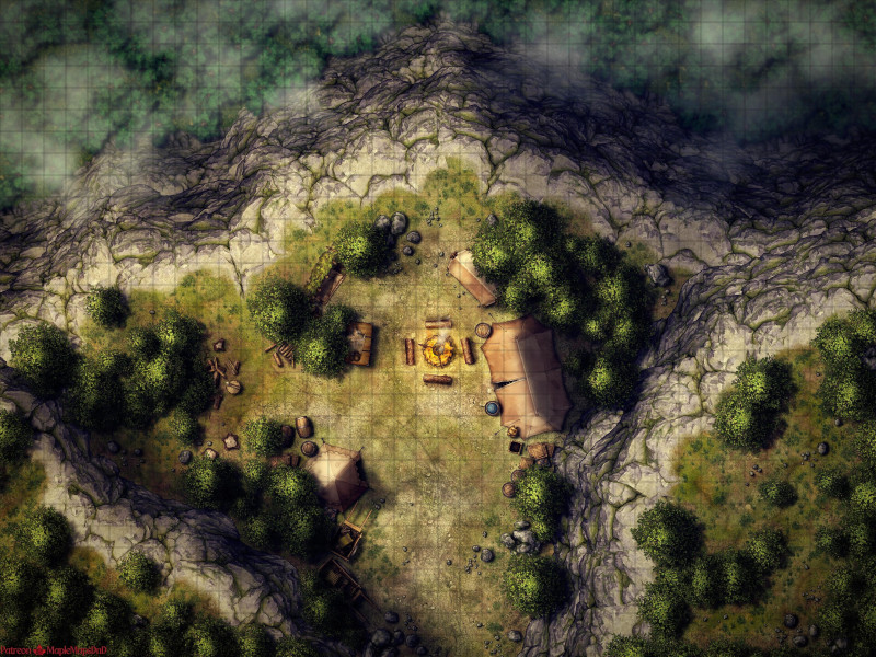 Mountain Camp - 6 Variants [40x30] [Battle Map] [No AI] [OC] [Art]