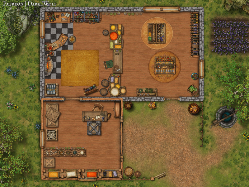 [OC] [Battlemap] The Alchemist’s Backroom Secret – What is hidden inside Thaliss' Potion Shop? [40x30]