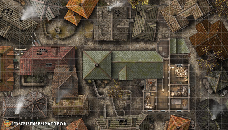 [Art] Cracked Cup Tavern – the grimy slums inn where your party finds trouble they can't refuse. Welcome to the 'Quiet' tavern that definitely isn't a mercenary hideout & it most certainly does not have a SECRET MERCS TRIAL PIT in the basement