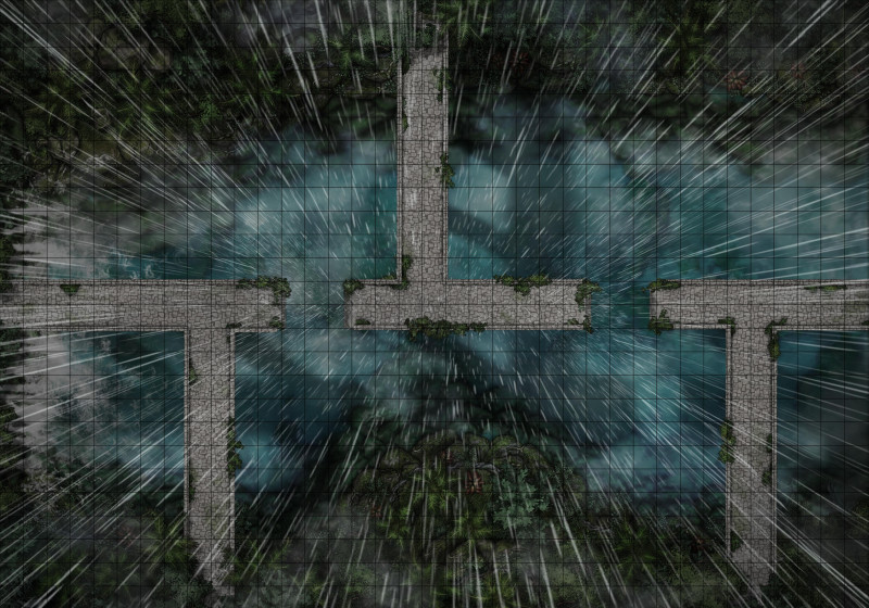 Waterfall ruins 37x26