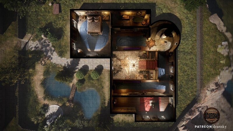 Rainhill Manor - Animated/Static Battlemap (day/night, multi-floor)
