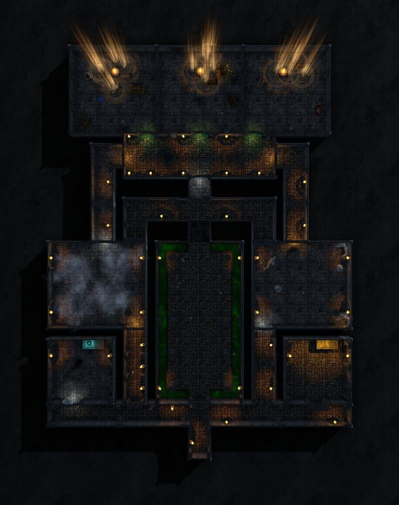 The Wizard's Gauntlet: a trap-filled dungeon [Low & Bright lights, grid & gridless]