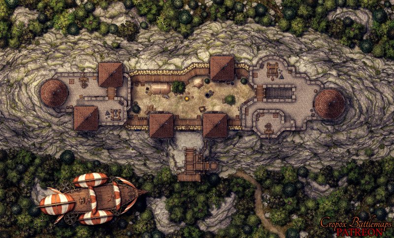 The Skybound Fortress 58x35 battle map (2 variants)