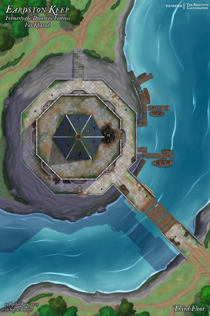 Eardston Keep - 40x60 - Dungeon Map - RC  - 5 Levels