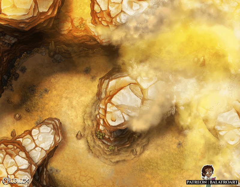 The Fangs serve as an impassable barrier made up of needling sandstorms and dangerous jagged mesas. Only a fool would try to cross, If the sand doesn't shred you the creatures burrowing below surely will.