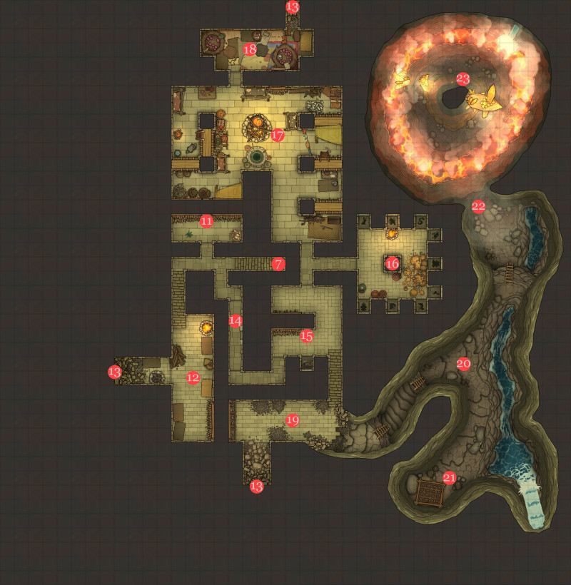Omu Kobold Lair Dungeon map.