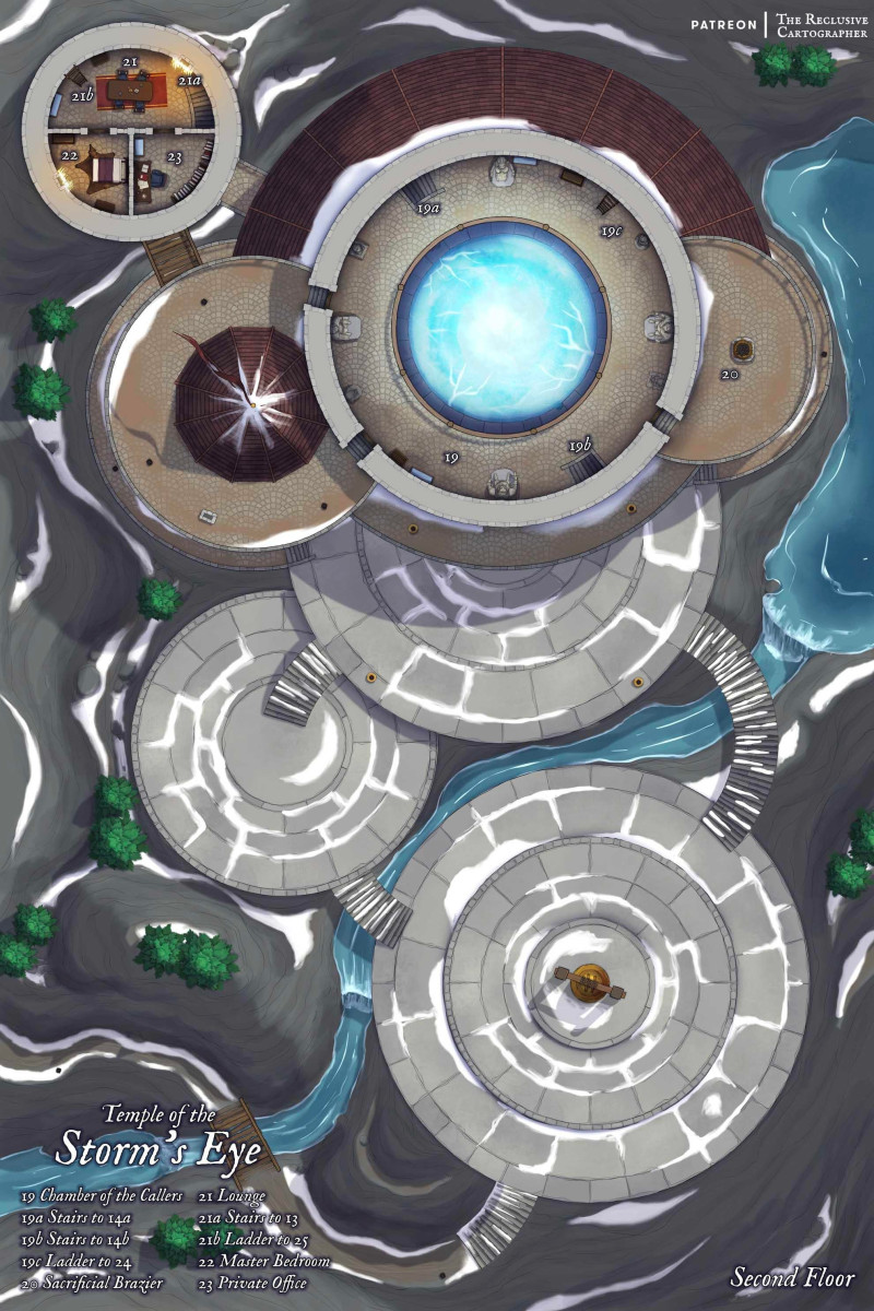 Temple of the Storm's Eye - Dungeon Map - 40x60 - 4 Level - No AI - RC