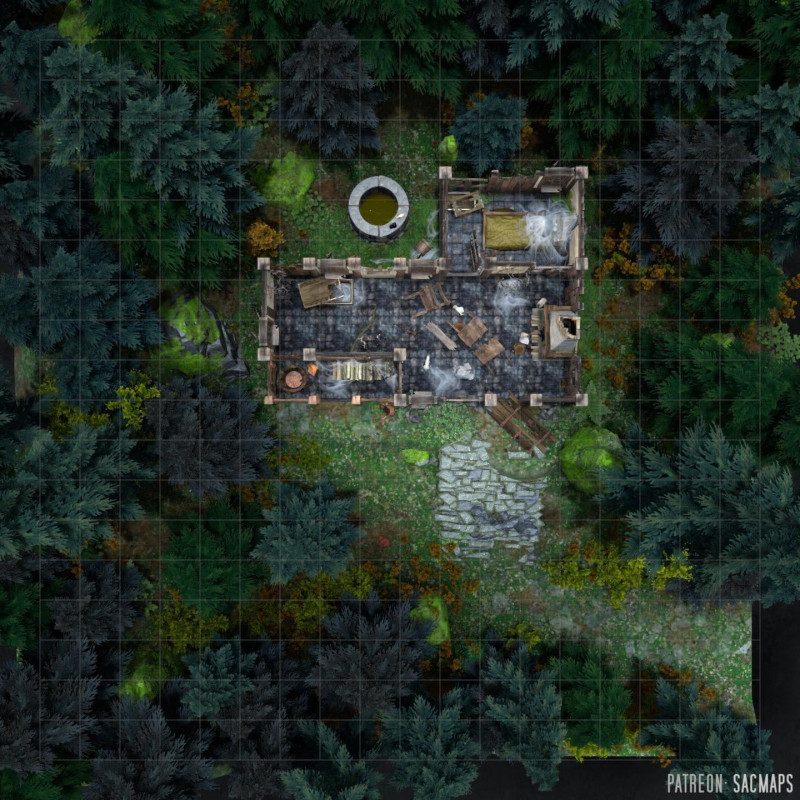 Dare your players investigate the creepy sightings at OLD NANNA GAMMAGE'S RUIN? ? (Free 20x20 day & night maps, plus hundreds more!)