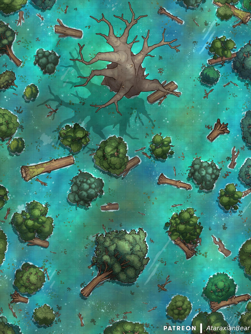 A flood inundates the region: Five matching battle maps