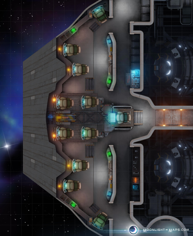 [OC] Become your favorite Star Trek Captain! Scifi Ship Bridge map is ready for you to pilot [18x22]