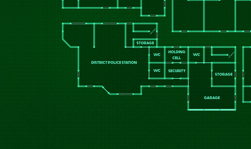 I wonder what kind of useful loot we might find in this abandoned police station! - A day at the city center - Police Station - 4 Level - abandoned variant [32x21] + Floorplan Handouts