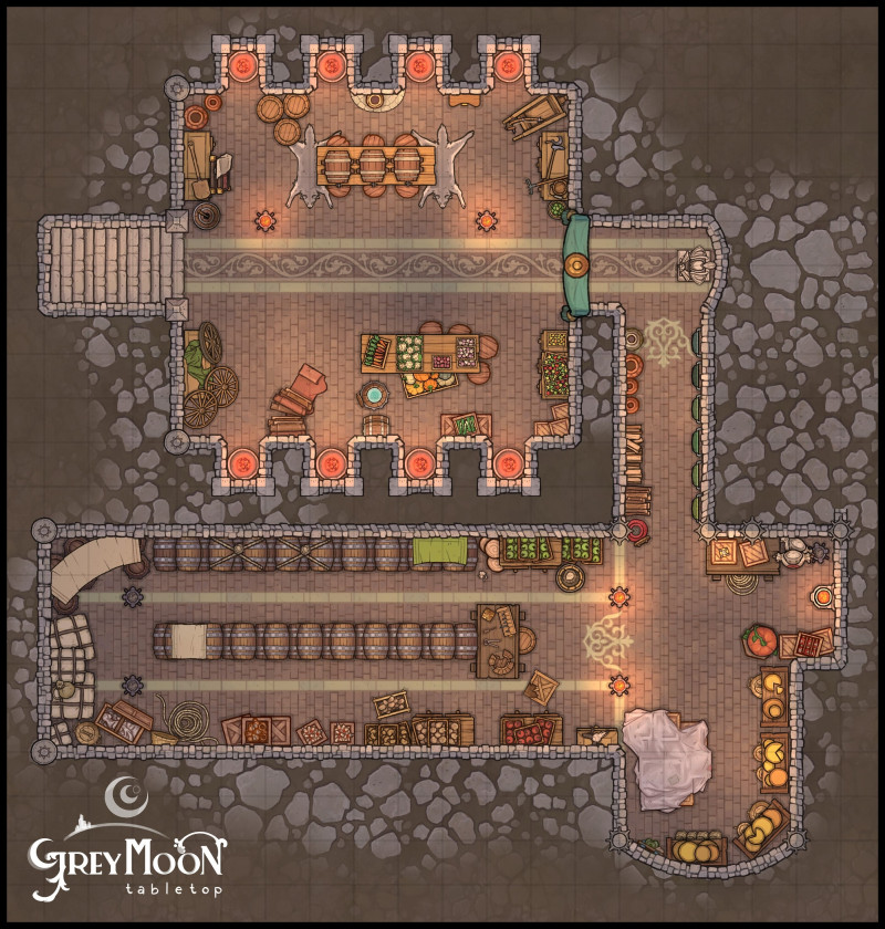 A 2-part set of player bases for prayer-based characters: the Cleric's Lodge and the Paladin's Bailey [multiple]