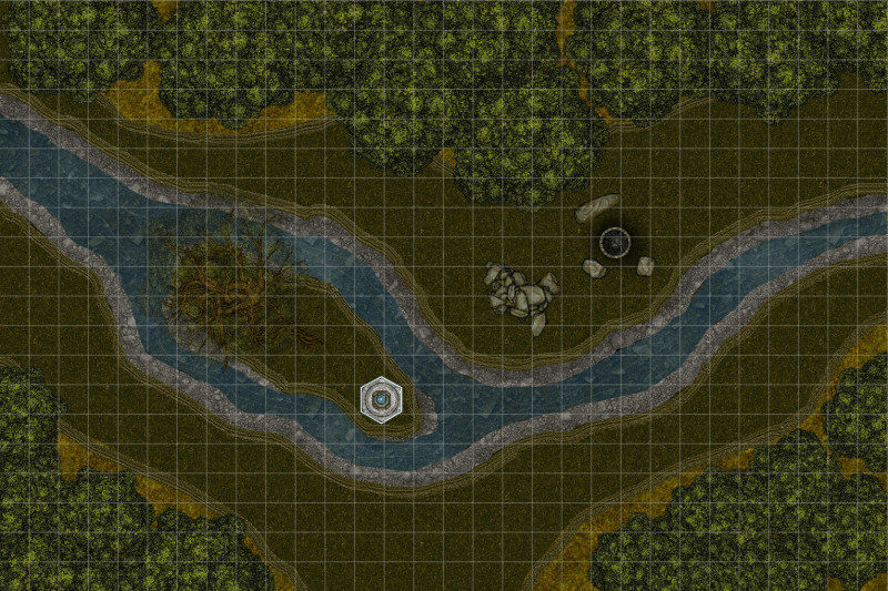 Forest Creek with small island 30x20