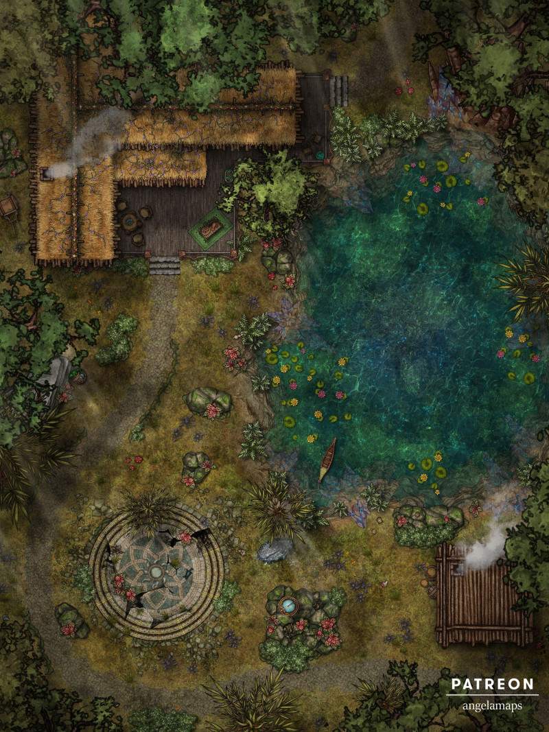Druid's Home [battlemap] from Angela Maps - 2 versions! [animated] [art]