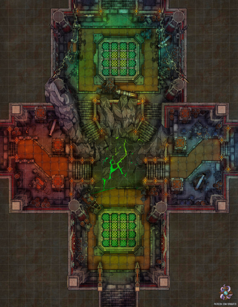 Infernal Citadel Interior Part 1 Battle Map 28x36