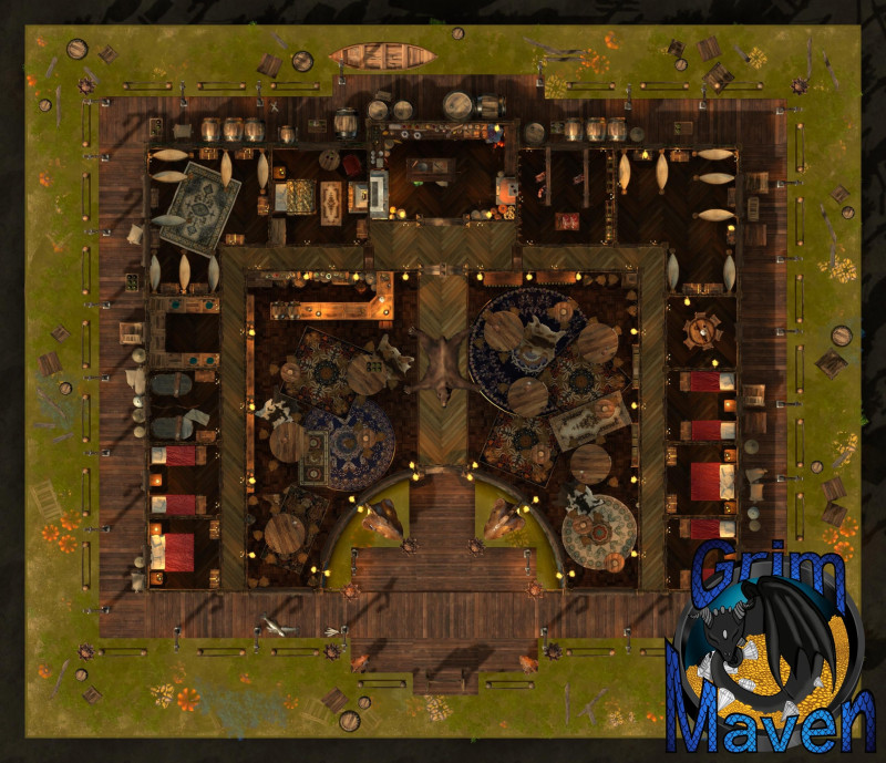 "Waveside Inn"(36x31) Sailing the high Seas and need a drink? Come to the Waveside Inn!