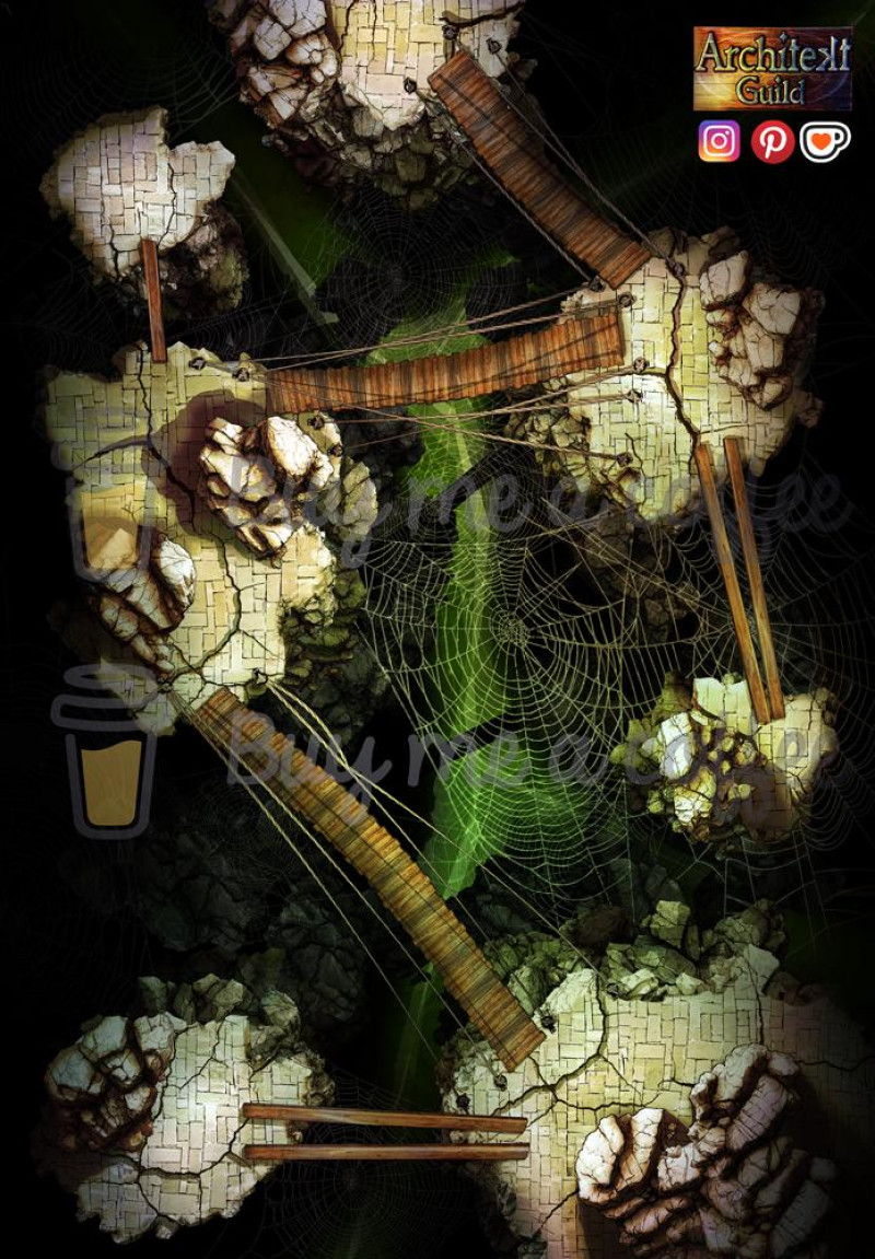 The Weaver’s Lair☠️ (fantasy rpg map grid+ gridless)