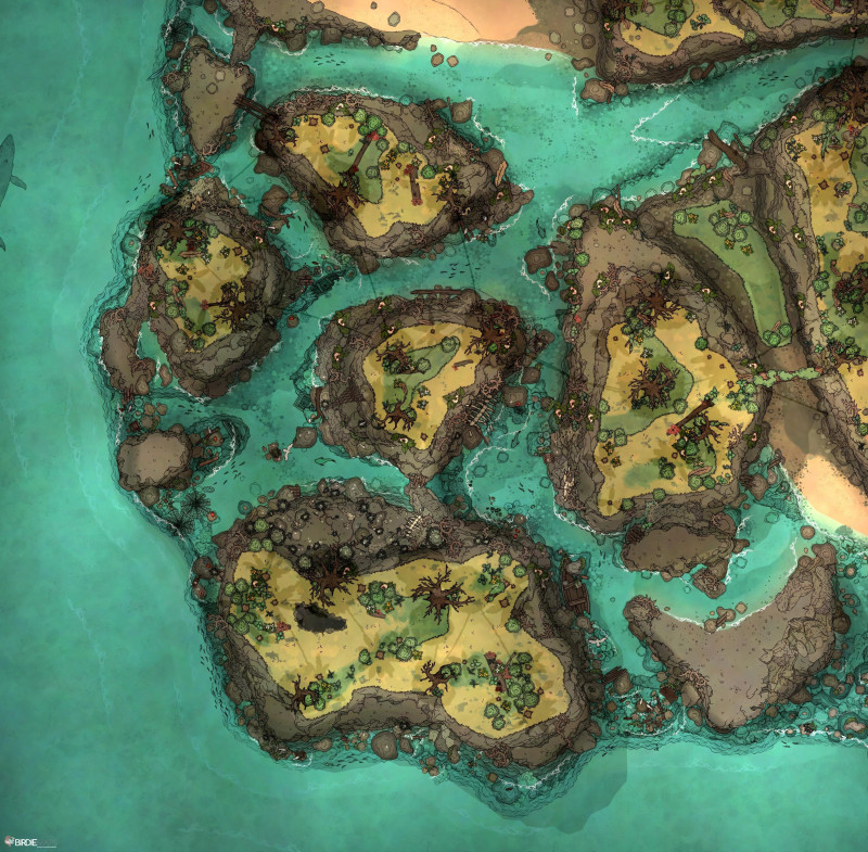 Broken Coastline - [55x54]