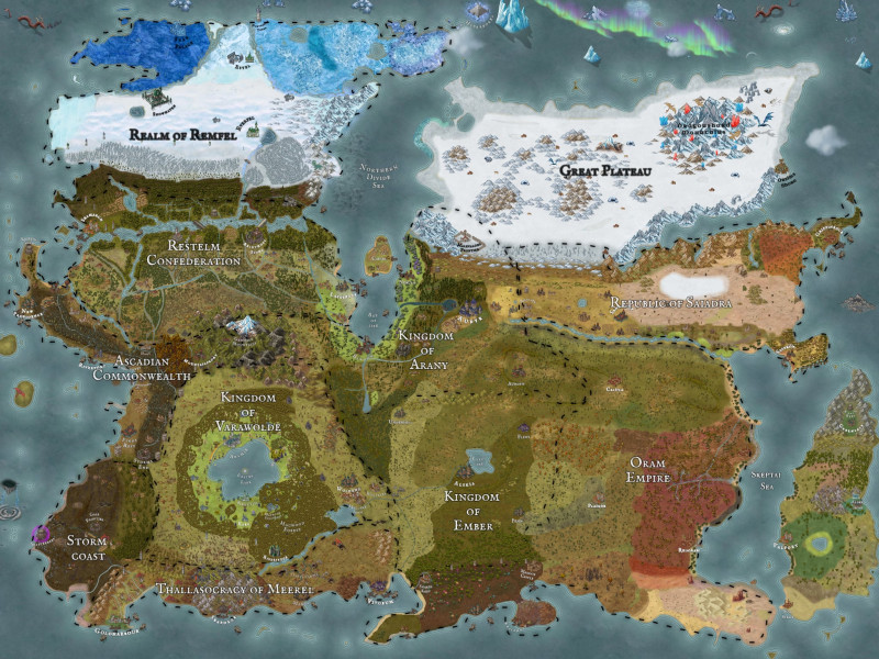 1st picture was very rough draft, 2nd is the newer midway version with border names and third is the newest 4k version. I need ideas for either a version 3 and redo, or how to finish my 2nd version.