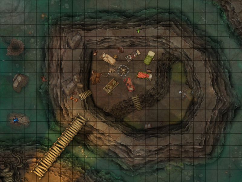 Flooded Cave Hideout 20x15