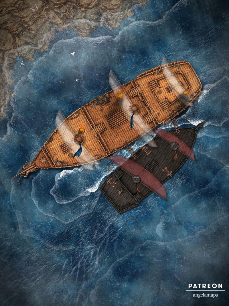 Ship Boarding [battlemap] from Angela Maps - 7 versions! [animated] [art]