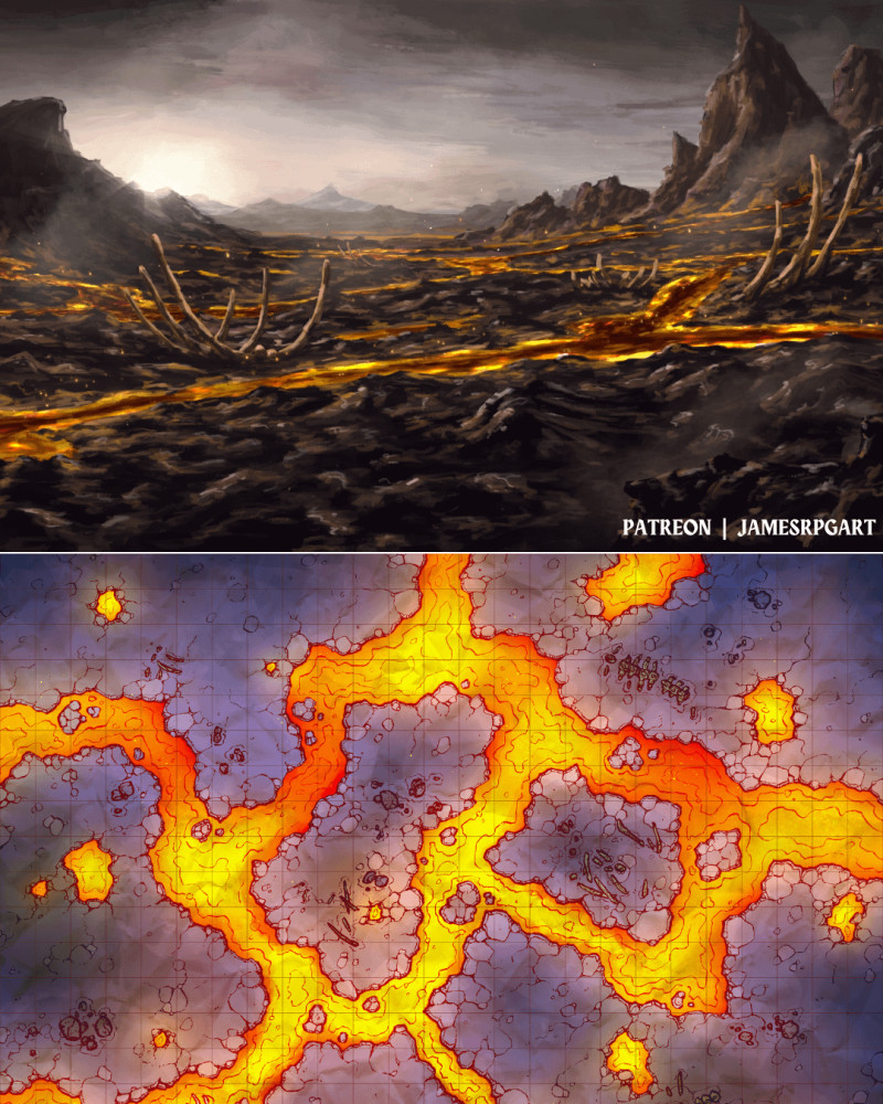 Lava Field | Scene + Map | 25x25